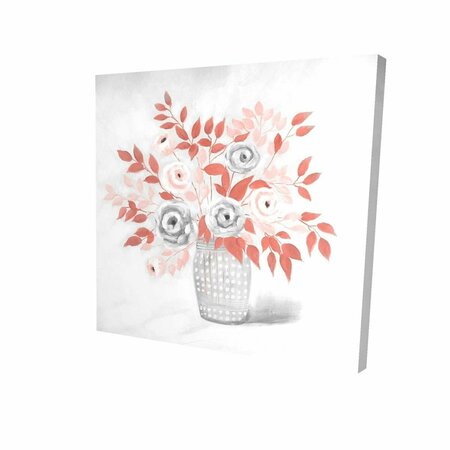 FONDO 16 x 16 in. Coral Flower Illustration-Print on Canvas FO2791362